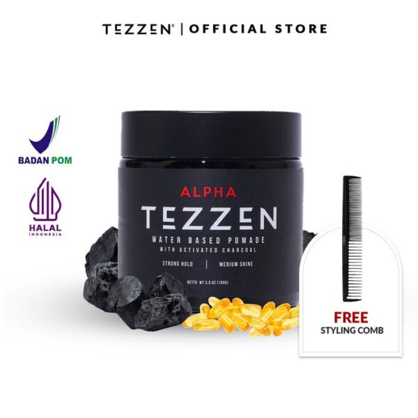 Tezzen Alpha Charcoal Water Based Pomade - Image 3